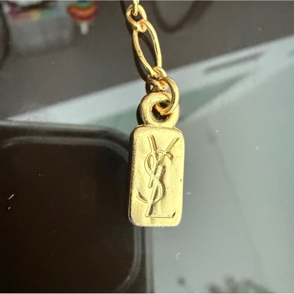 LOT 2033 18K gold plated Yves Saint Laurent vintage two tone necklace - Picture 4 of 8